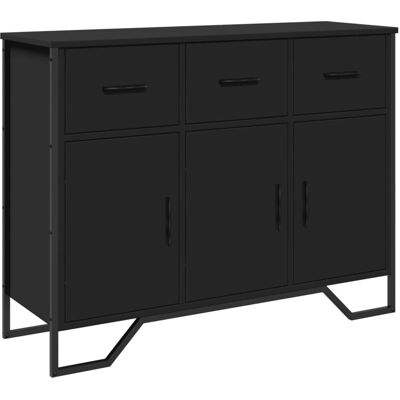 vidaXL Buffet noir - 97x32,5x74,5 cm - Rangement - Design moderne - Publicité vidaXL Buffet noir - 97x32,5x74,5 cm - Rangement - Design moderne - Publicité