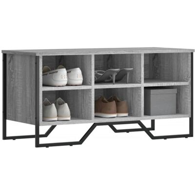 vidaXL Schuhregal Grey Sonoma - Holzwerkstoff - 90x38x45,5 cm vidaXL Schuhregal Grey Sonoma - Holzwerkstoff - 90x38x45,5 cm