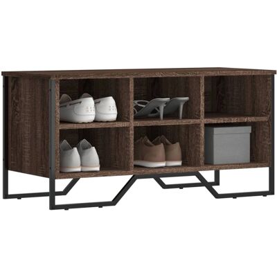 vidaXL Schuhregal Braun Eiche - 90x38x45,5 cm - Holzwerkstoff vidaXL Schuhregal Braun Eiche - 90x38x45,5 cm - Holzwerkstoff