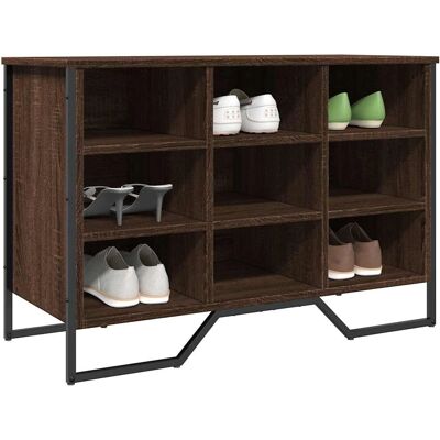 vidaXL Braun Eichen-Schuhregal 90x38x61,5 cm Holzwerkstoff - Schuhregal vidaXL Braun Eichen-Schuhregal 90x38x61,5 cm Holzwerkstoff - Schuhregal