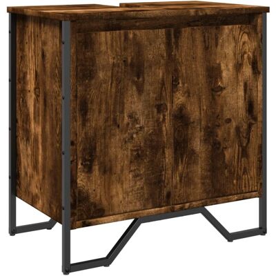 vidaXL Smoked Oak Bathroom Sink Cabinet - Bathroom Storage Furniture vidaXL Smoked Oak Bathroom Sink Cabinet - Bathroom Storage Furniture