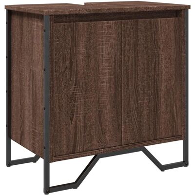 vidaXL Bruin Eik Badkamer Wastafel Kast - Engineered Houten Opbergkast vidaXL Bruin Eik Badkamer Wastafel Kast - Engineered Houten Opbergkast