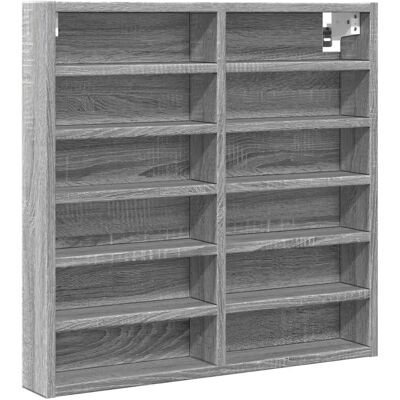 vidaXL Vitrine Wall Mounted Cabinet Grey Sonoma - Shelve vidaXL Vitrine Wall Mounted Cabinet Grey Sonoma - Shelve