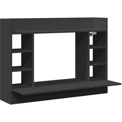vidaXL Wandmontierter Schreibtisch Schwarz 105x48x75 cm Engineered Holz - Wand-Schreibtisch vidaXL Wandmontierter Schreibtisch Schwarz 105x48x75 cm Engineered Holz - Wand-Schreibtisch