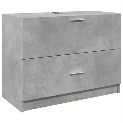 vidaXL Badkamermeubelset - Hout, Grijs, 78x37x59 cm vidaXL Badkamermeubelset - Hout, Grijs, 78x37x59 cm