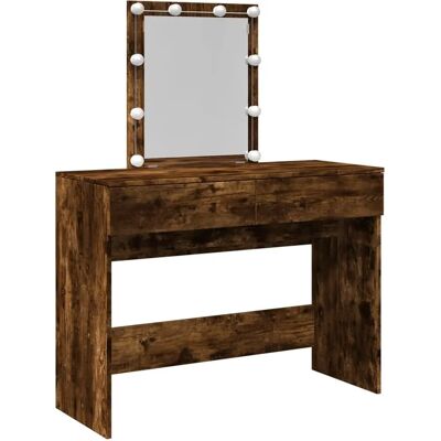 vidaXL Räuchereiche Schminktisch mit LED - 100x40x130 cm vidaXL Räuchereiche Schminktisch mit LED - 100x40x130 cm