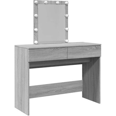 vidaXL Grijze Sonoma LED Make-up Tafel - Kaptafel vidaXL Grijze Sonoma LED Make-up Tafel - Kaptafel