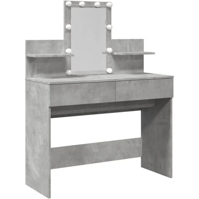 vidaXL Grijze Beton LED Kaptafel - Make-up Kleptafel vidaXL Grijze Beton LED Kaptafel - Make-up Kleptafel