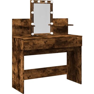vidaXL 848203 Coiffeuse en chêne fumé avec LED - Mobilier de chambre - Publicité vidaXL 848203 Coiffeuse en chêne fumé avec LED - Mobilier de chambre - Publicité