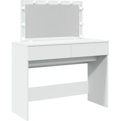 vidaXL Valkoinen LED Meikkipöytä - 100x40x120 cm - Makuuhuoneen huonekalut vidaXL Valkoinen LED Meikkipöytä - 100x40x120 cm - Makuuhuoneen huonekalut