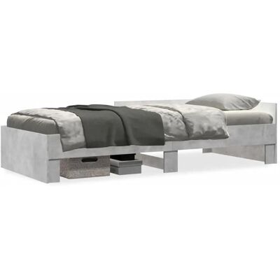 vidaXL Bed Frame - engineered wood - grey - bed frame vidaXL Bed Frame - engineered wood - grey - bed frame