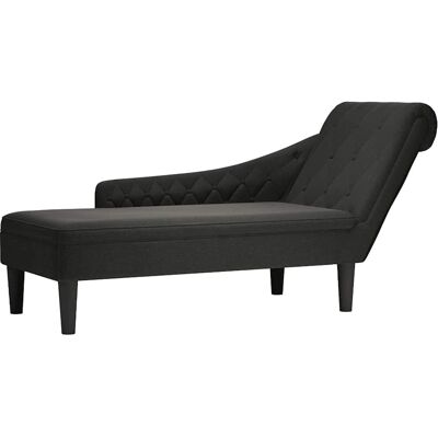 vidaXL Canapé longue en tissu noir avec coussin et bras droit - Publicité vidaXL Canapé longue en tissu noir avec coussin et bras droit - Publicité