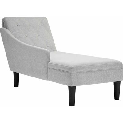 vidaXL Canapé Longue en Tissu Gris - Chaise Lounge - Publicité vidaXL Canapé Longue en Tissu Gris - Chaise Lounge - Publicité