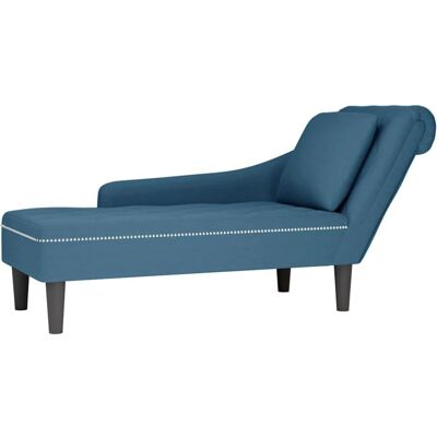 Vidaxl Blå Fløjl Chaiselongue - Komfort & Stil Vidaxl Blå Fløjl Chaiselongue - Komfort & Stil