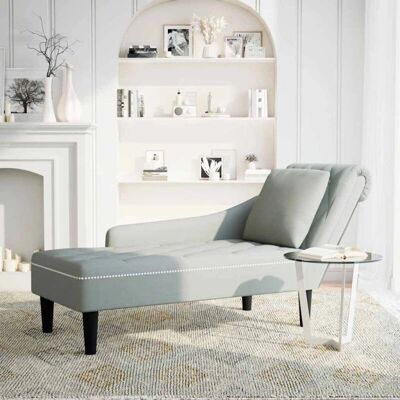 vidaxl - Model 717479 - Lysegrå fløjl chaiselongue vidaxl - Model 717479 - Lysegrå fløjl chaiselongue