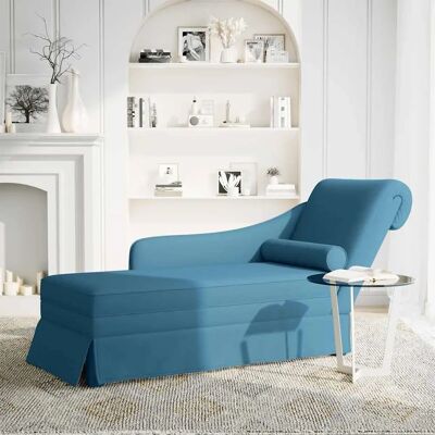 Vidaxl Blå Velour Højre Armlæn Sovesofa Vidaxl Blå Velour Højre Armlæn Sovesofa