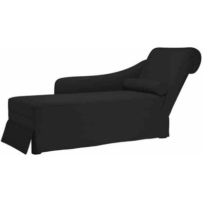 vidaXL Sort Velour Chaiselongue med Nakke-pude - Møbler vidaXL Sort Velour Chaiselongue med Nakke-pude - Møbler