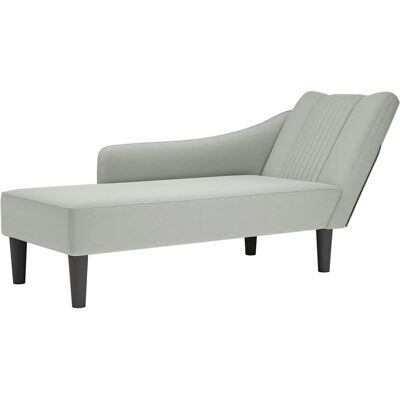 Vidaxl - Canapé longue en velours gris clair avec accoudoir droit - Publicité Vidaxl - Canapé longue en velours gris clair avec accoudoir droit - Publicité