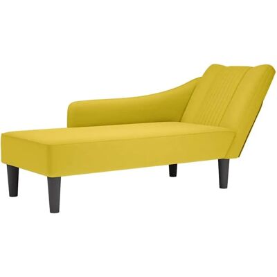 Vidaxl Gul Fløjl Højre Arm Chaiselongue - Møbler Vidaxl Gul Fløjl Højre Arm Chaiselongue - Møbler