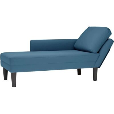 Chaise longue en velours bleu avec coussin et repose-bras - Vidaxl - Publicité Chaise longue en velours bleu avec coussin et repose-bras - Vidaxl - Publicité