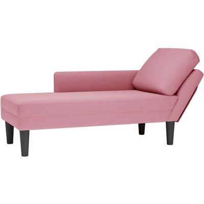 vidaXL Lyserød Fløjl Chaiselongue med Lændestøtte vidaXL Lyserød Fløjl Chaiselongue med Lændestøtte