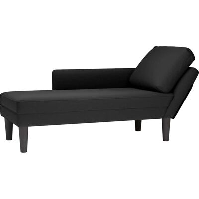 vidaXL Canapé-Longe en Velours Noir avec Coussin et Accoudoir - Publicité vidaXL Canapé-Longe en Velours Noir avec Coussin et Accoudoir - Publicité