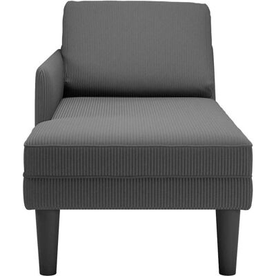 Vidaxl Canapé Longue en Velours Côtelé Gris Foncé - Mobilier - Publicité Vidaxl Canapé Longue en Velours Côtelé Gris Foncé - Mobilier - Publicité