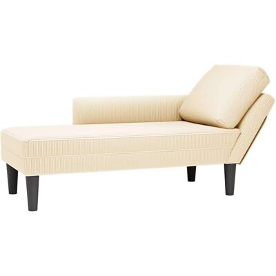 VIDAXL Fløjlstil Creme Chaiselongue - Chaiselongue VIDAXL Fløjlstil Creme Chaiselongue - Chaiselongue