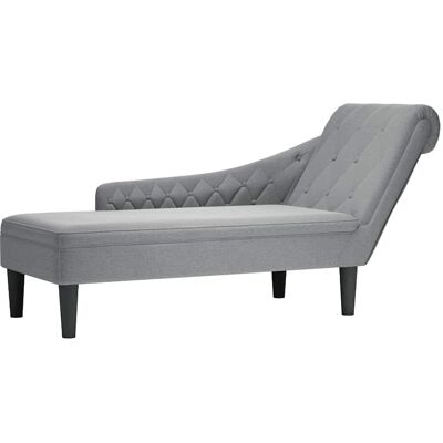 Vidaxl Lysegrå Stoff Chaiselongue med Pude og Højre Armstøtte Vidaxl Lysegrå Stoff Chaiselongue med Pude og Højre Armstøtte