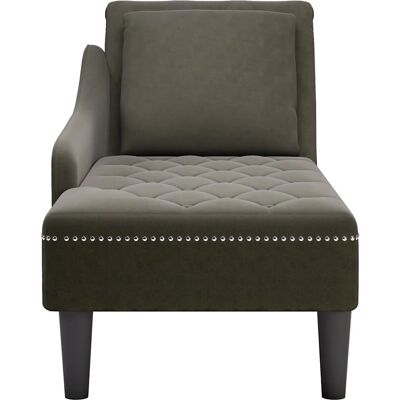 vidaXL Grøn Kunstlæder Chaiselongue med Pude & Højre Armlæn vidaXL Grøn Kunstlæder Chaiselongue med Pude & Højre Armlæn