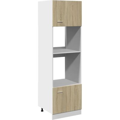 vidaXL Microwave Cabinet Lyon Sonoma Oak 60x57x207 cm Engineered Wood - Microwave Cabinet vidaXL Microwave Cabinet Lyon Sonoma Oak 60x57x207 cm Engineered Wood - Microwave Cabinet