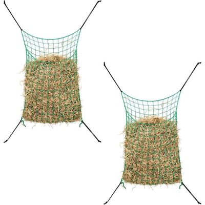 vidaXL Hooinetten 2 stuks Groen 90x60 cm - Hay Nets vidaXL Hooinetten 2 stuks Groen 90x60 cm - Hay Nets