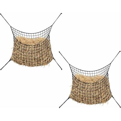 vidaXL Hooinetten Zwart 2 stuks 100x90 cm Voedernet voor vee paarden pony vidaXL Hooinetten Zwart 2 stuks 100x90 cm Voedernet voor vee paarden pony