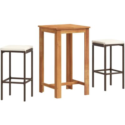 VidaXL Gartenmöbel-Set - Braun, Akazie, Rattan - Gartenmöbel VidaXL Gartenmöbel-Set - Braun, Akazie, Rattan - Gartenmöbel
