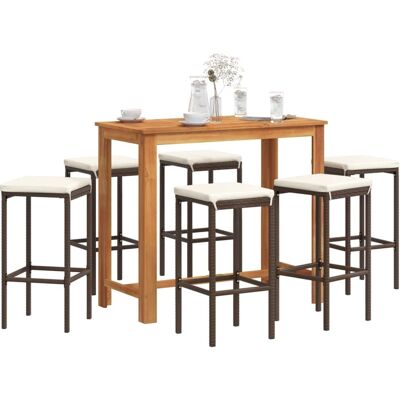 vidaXL Gartenbar-Set - Akazie & Rattan - 6 Sitze vidaXL Gartenbar-Set - Akazie & Rattan - 6 Sitze