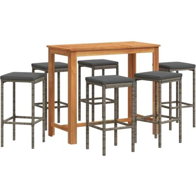 vidaXL Gartenbar-Set - 6 Sitze, Akazie & Rattan - Gartenmöbel vidaXL Gartenbar-Set - 6 Sitze, Akazie & Rattan - Gartenmöbel
