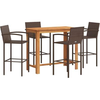 VidaXL Outdoormöbel-Set - Braun - Gartenbar 5-teilig VidaXL Outdoormöbel-Set - Braun - Gartenbar 5-teilig
