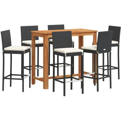 vidaXL - Garden Bar Set - Musta - 7 Osaa - Puutarhabaariseos vidaXL - Garden Bar Set - Musta - 7 Osaa - Puutarhabaariseos