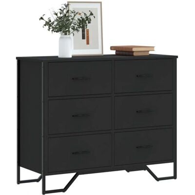 vidaXL Sorte 91x35,5x74,5 cm Kommode i træfiner - Opbevaringsmøbel vidaXL Sorte 91x35,5x74,5 cm Kommode i træfiner - Opbevaringsmøbel