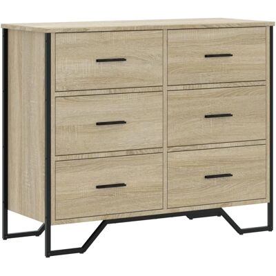 vidaXL Sonoma Eiche Kommode – Stauraum & Holzwerkstoff vidaXL Sonoma Eiche Kommode – Stauraum & Holzwerkstoff