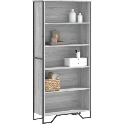 vidaXL Grey Sonoma Book Cabinet - Book Cabinet vidaXL Grey Sonoma Book Cabinet - Book Cabinet
