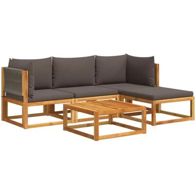 vidaXL 11-Tlg. Garten-Sofagarnitur Mit Kissen Massivholz Akazie Grau vidaXL 11-Tlg. Garten-Sofagarnitur Mit Kissen Massivholz Akazie Grau