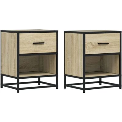 vidaXL Nachttische Sonoma Eiche - 2 Stück - Nachttisch - Holzwerkstoff vidaXL Nachttische Sonoma Eiche - 2 Stück - Nachttisch - Holzwerkstoff