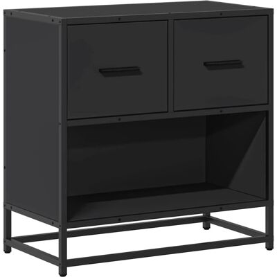vidaXL Nachttisch Schwarz 60x31x60 cm Holzwerkstoff und Metall - Nachttisch vidaXL Nachttisch Schwarz 60x31x60 cm Holzwerkstoff und Metall - Nachttisch