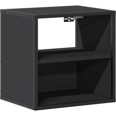 vidaXL 848744 Nachtkastje - Wandgemonteerde Zwarte Bedtafel vidaXL 848744 Nachtkastje - Wandgemonteerde Zwarte Bedtafel