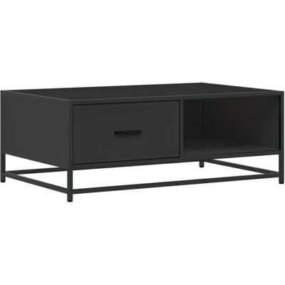 vidaXL Zwarte Houten en Metalen Salontafel vidaXL Zwarte Houten en Metalen Salontafel