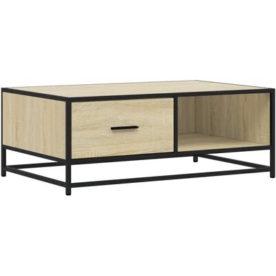 vidaXL Eiken-Optiek Salontafel - 90x57x35 cm - Bijzettafel vidaXL Eiken-Optiek Salontafel - 90x57x35 cm - Bijzettafel