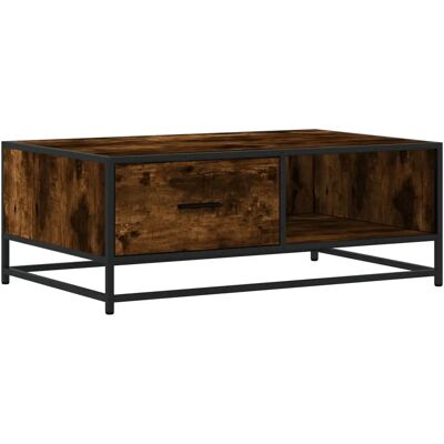vidaXL Gerookte Eiken Salontafel - Salontafel vidaXL Gerookte Eiken Salontafel - Salontafel