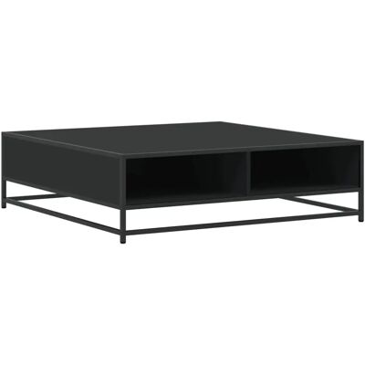 vidaXL Zwarte 100x100x30 cm Hout en Metaal Salontafel vidaXL Zwarte 100x100x30 cm Hout en Metaal Salontafel