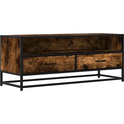 vidaXL TV Möbel, Räuchereiche - 80 x 34.5 x 40 cm - Holzwerkstoff & Metall vidaXL TV Möbel, Räuchereiche - 80 x 34.5 x 40 cm - Holzwerkstoff & Metall